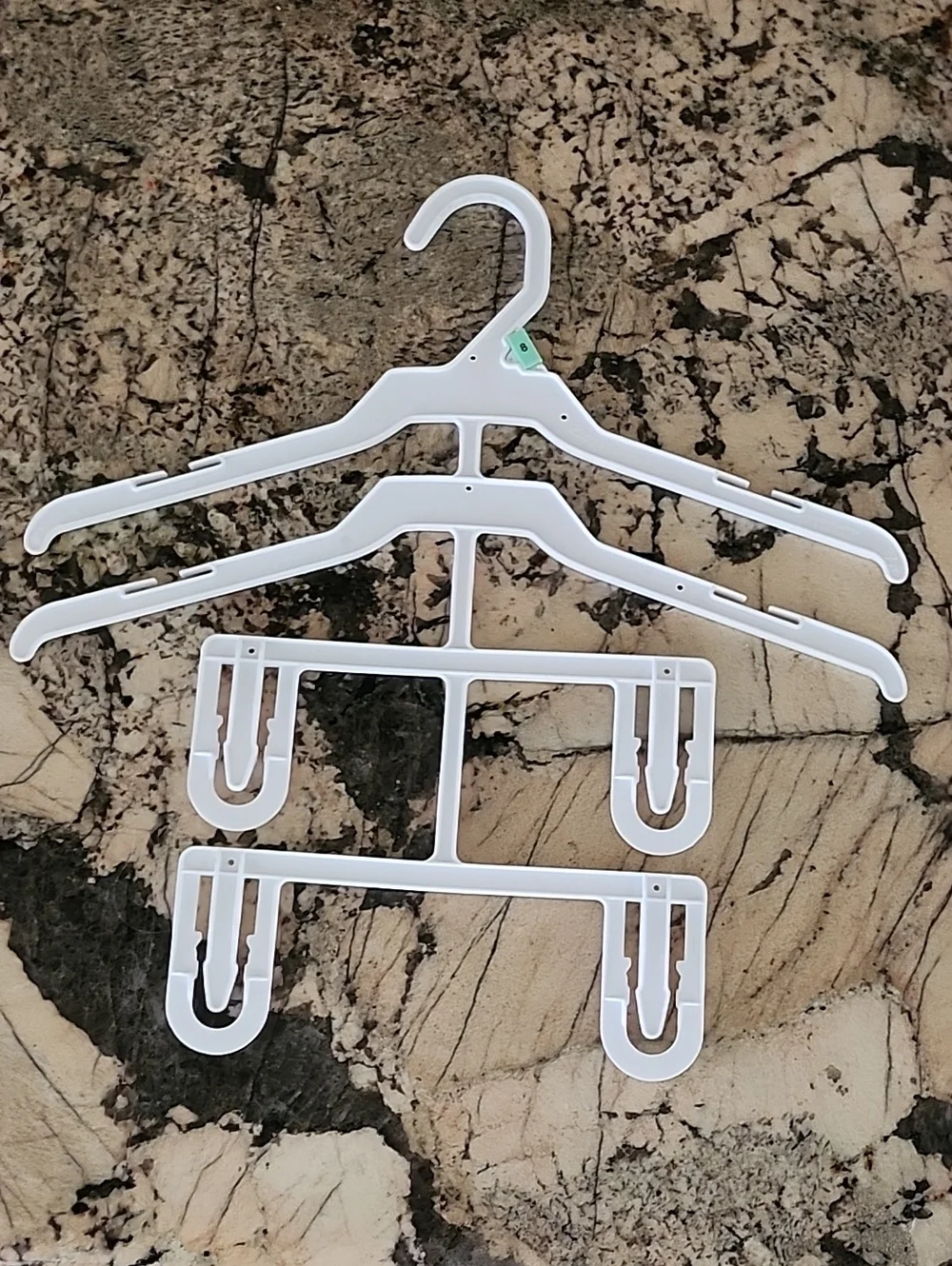 Lot of 26 Baby Kids Clear and White Plastic Hangers for Coordinate Sets